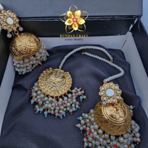 DELICATE TRENDY JHUMKAS WITH TIKKA
