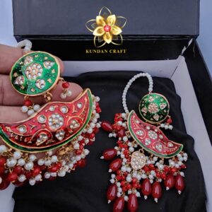 NAURATAN EARRINGS & MAANG TIKKA